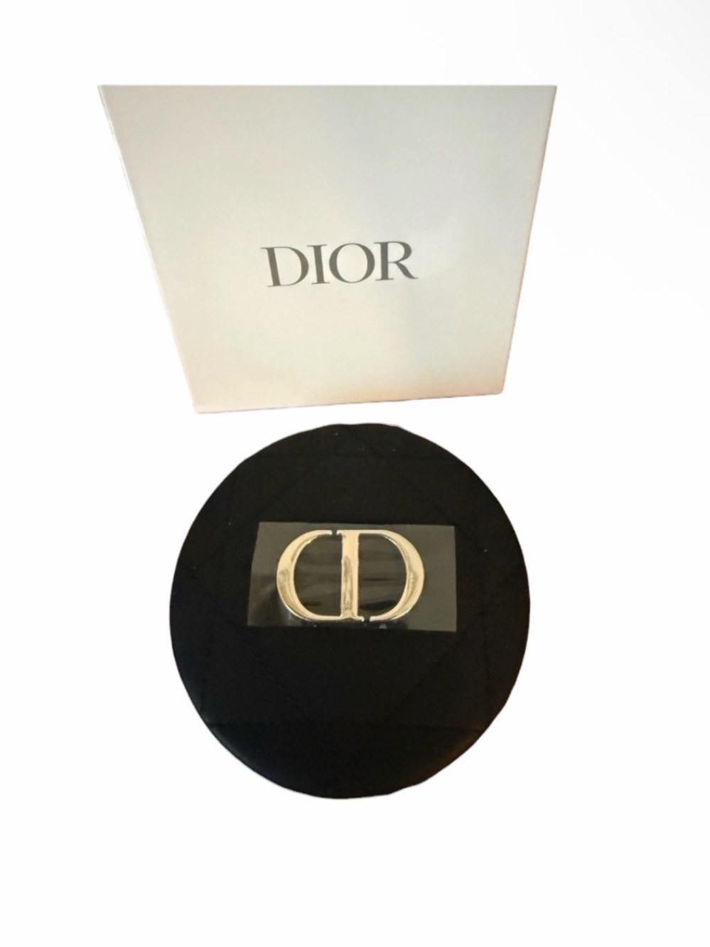 NIB Dior Black Quilted Compact Mirror with CD Logo - Picture 2 of 2